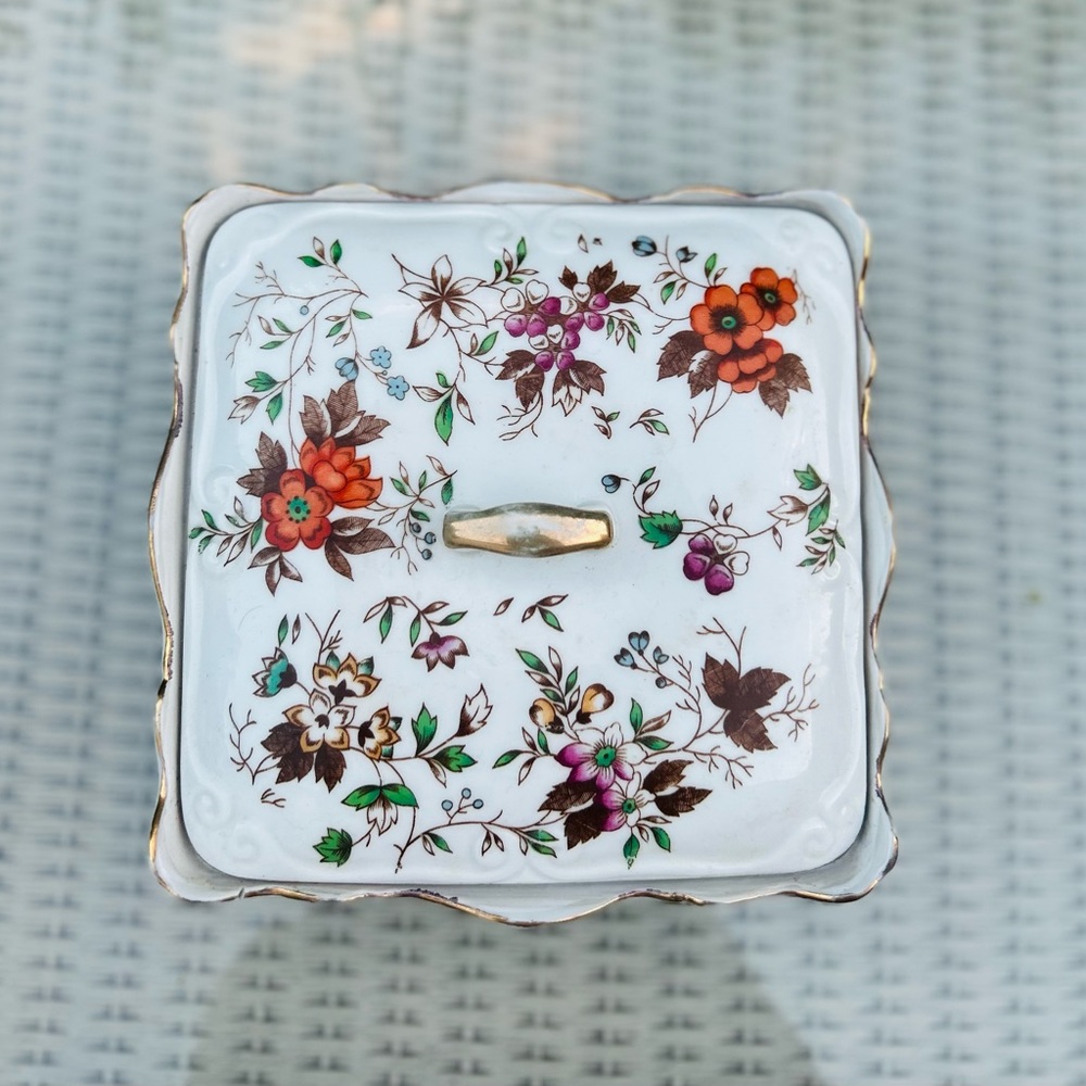 Vintage EW Japan Autumn glory jewelry dish fine China - Picture 4 of 10